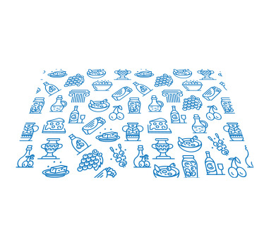 ελληνικά τρόφιμα εικονίδια μοντέρνα πλακάτ - TenStickers