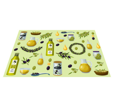 κινούμενα σχέδια ελιά εικονίδια μοντέρνα πλακάτ - TenStickers