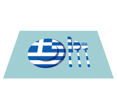 πρωτότυπες πινακίδες ελληνικής σημαίας και μαχαιροπήρουνα - TenStickers