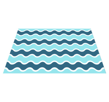 深浅不一的蓝色波浪优雅餐垫 - TenStickers