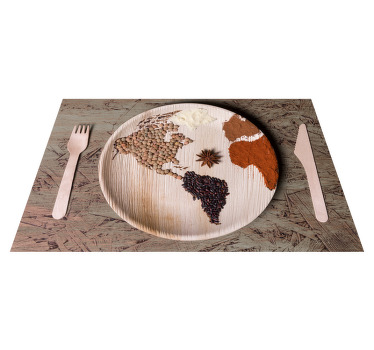 World map plate and cutlery Vinyl placemats - TenStickers