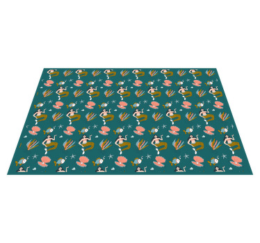 γοργόνα θαλάσσια ζώα γελοιογραφία παιδιά πλακάτ - TenStickers