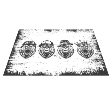 Mantel individual restaurante Oso estilo logo vintage - TenVinilo