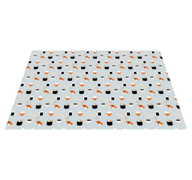 individuais de mesa de vinil de sushi fofos - TenStickers