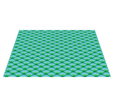 Individuais de mesa elegantes Ondas japonesas verdes e azuis - TenStickers