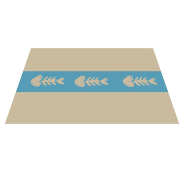 Brune og blå fiskeskelet vinylplademåtter - TenStickers