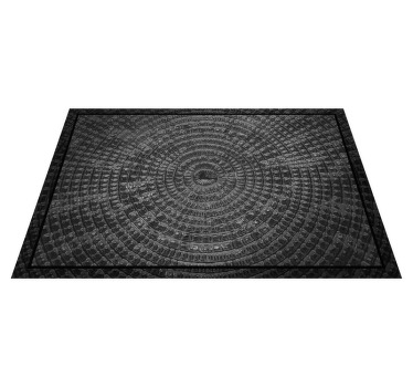 čierny vinylový prestieranie s geometrickým vzorom - Tenstickers