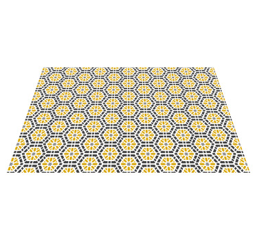 Individuais de mesa modernos Padrão hexagonal amarelo - TenStickers