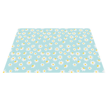Cute daisy pattern on blue background placemats - TenStickers
