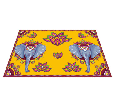 印度艺术图案大象乙烯基餐垫 - TenStickers