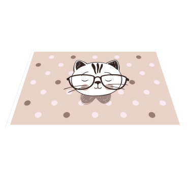 Smart cat with glasses children placemats - TenStickers