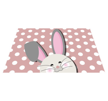 Individuais de mesa infantis Coelho fofo com uma orelha em pé - TenStickers