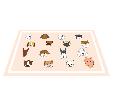 卡通狗品种现代餐垫 - TenStickers