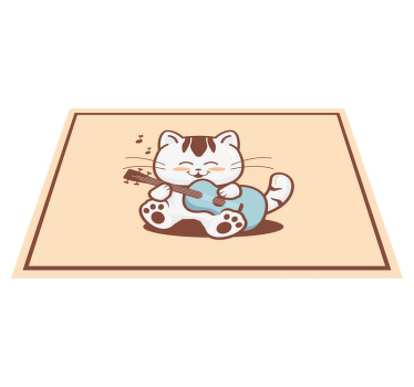 Mantel individual moderno Dibujos animados de gato músico - TenVinilo