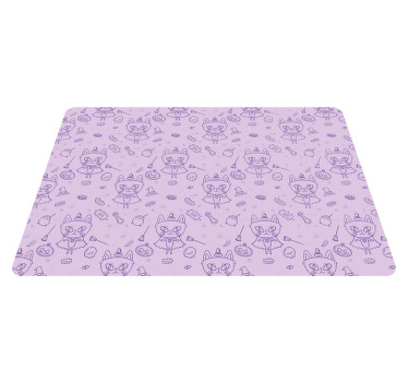 Mantel individual moderno Dibujos animados de gato bruja - TenVinilo