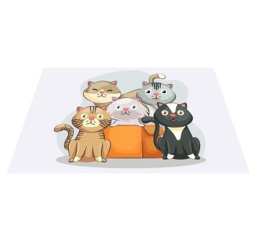 Tischset Kinder Katzen im kasten - TenStickers