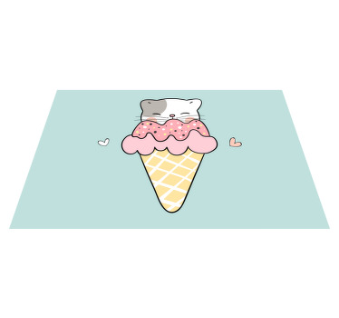 Mantel individual infantil Gato y helado - TenVinilo