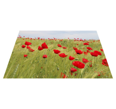 Set de table fleurs Roses rouges sur un champ vert - TenStickers