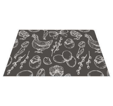 Mantel individual original Aves de corral dibujadas a mano - TenVinilo