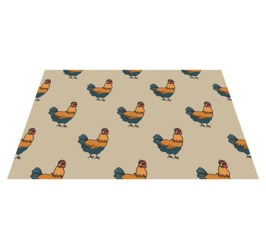 Colourful rooster pattern original placemats - TenStickers