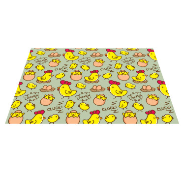 Aranyos csirke családi mintás vinil alátétek - TenStickers