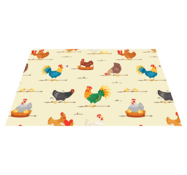 individuais de mesa de vinil com desenhos de frango - TenStickers