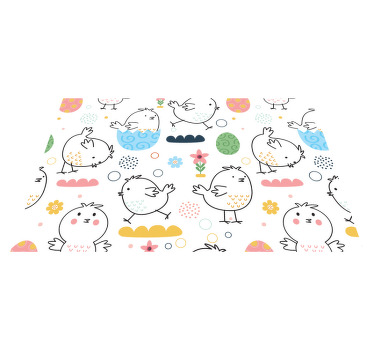 Lindos manteles individuales de vinilo de pollos de dibujos anima - TenVinilo