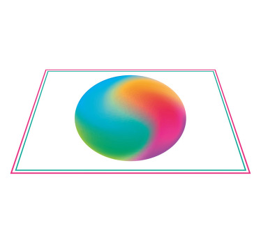 Flerfarget sirkel abstrakt kunst spisebrikke original - Tenstickers