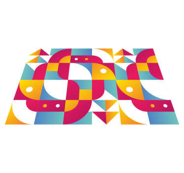 Individuais de mesa originais Arte multicolorida geométrica - TenStickers