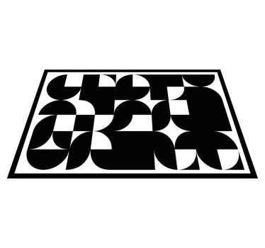 Mantel individual original Patrón de arte geométrico círculo negr - TenVinilo