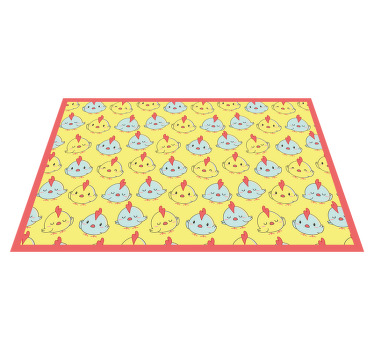 Mantel individual infantil Patrón de pollito amarillo - TenVinilo