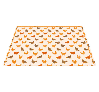 Mantel individual infantil Pollito y pollito patrón naranja - TenVinilo