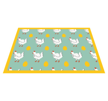 白いひよこ青い背景オリジナルランチョンマット - TENSTICKERS