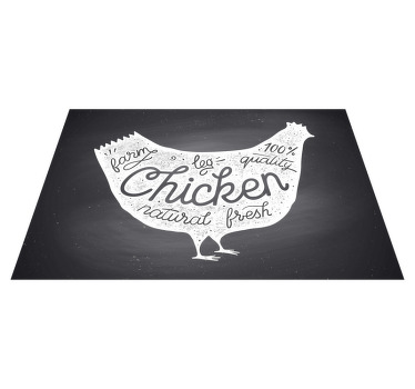 老式鸡黑板原始餐垫 - TenStickers