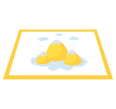 Mantel individual infantil Montañas amarillas con gotas de lluvia - TenVinilo