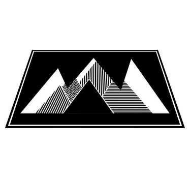 Mantel individual infantil Montañas a rayas en blanco y negro - TenVinilo