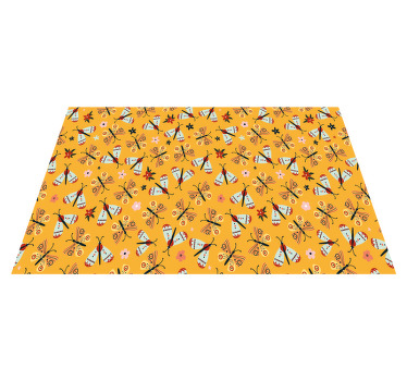 Mantel individual rectangular Mariposas dibujadas a mano - TenVinilo