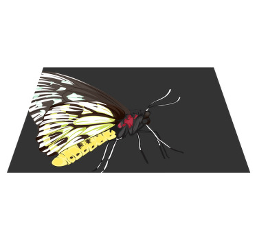 Individuais de mesa redondos Borboleta amarela detalhada realista - TenStickers