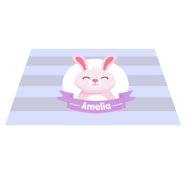 Happy white bunny modern placemats - TenStickers