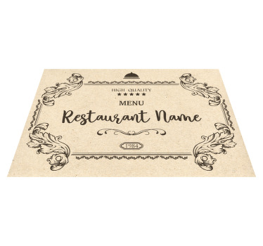 Mantel individual restaurante Beige personalizable con utensilios - TenVinilo