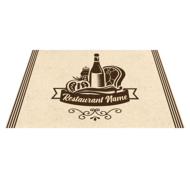 Mantel individual restaurante Nombre personalizable con vajilla - TenVinilo