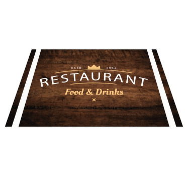 Mantel individual restaurante Fondo marrón con nombre - TenVinilo