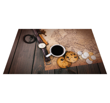 ζεστό ρόφημα και ταξιδιωτικές χάρτες βινυλίου - TenStickers