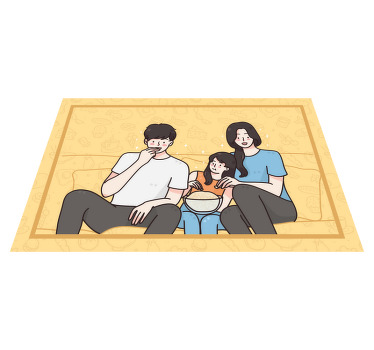 Mantel individual casa Familia comiendo juntos - TenVinilo