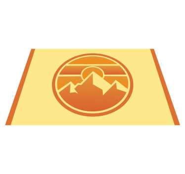 Mantel individual original Diseño de montaña redonda dibujada - TenVinilo