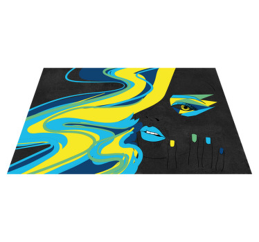 Mantel individual original Diseño abstracto de la cara de la muje - TenVinilo