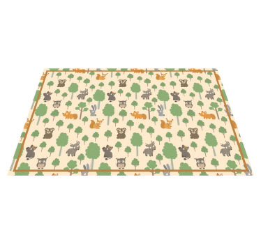 Individuais de mesa originais Animais engraçados fofos e árvores - TenStickers