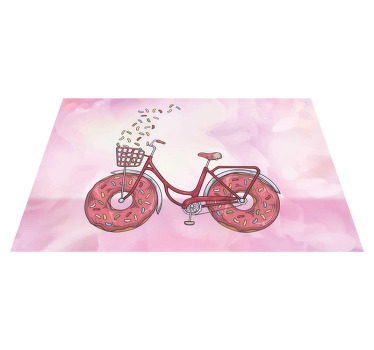Individuais de mesa originais Bicicleta com rodas donut - TenStickers