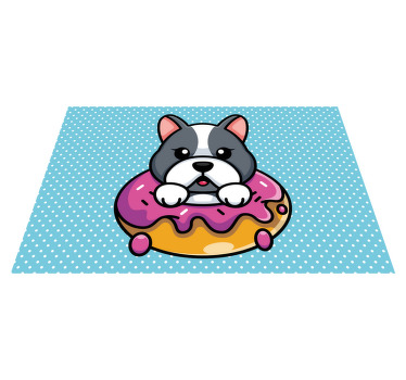 Mantel individual original Lindo perro dentro de una rosquilla - TenVinilo