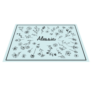 Tischset mit Namen Süße kleine blumen - TenStickers